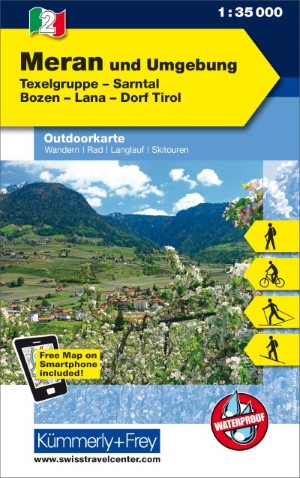 Wandelkaart 02 Outdoorkarte IT Meran und Umgebung | Kümmerly & Frey