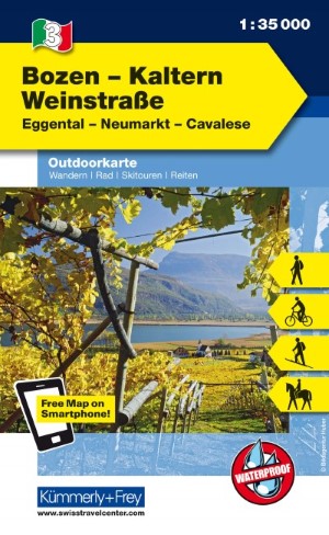 Wandelkaart 03 Outdoorkarte IT Bozen – Kaltern – Weinstrasse | Kümmerly & Frey