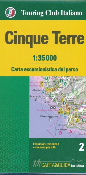 Wandelkaart 2 Carta-guida Cinque Terre | Touring Club Italiano