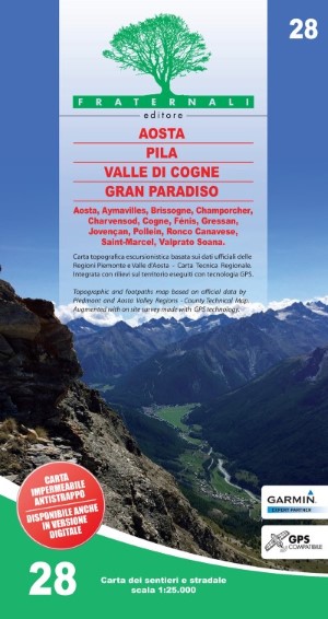 Wandelkaart 28 Aosta, Pila, Valle di Cogne, Gran Paradiso | Fraternali Editore