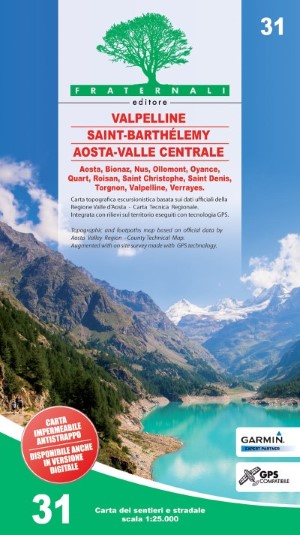 Wandelkaart 31 Valpelline, Saint Barthélemy, Aosta – Valle Centrale | Fraternali Editore