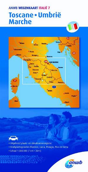 Wegenkaart – landkaart 7 Toscane, Umbrië, Marche | ANWB Media