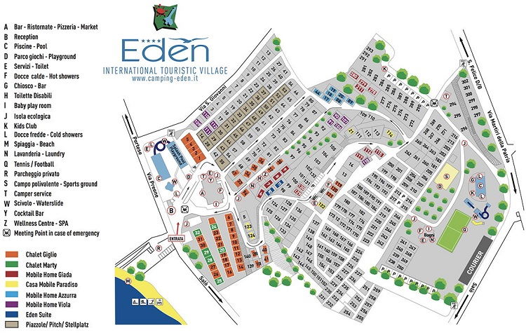 plattegrond camping Eden Gardameer - klik om te vergroten